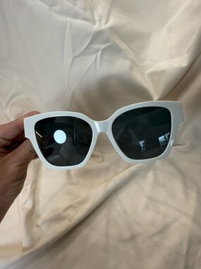 Givenchy White Oversized Square Sunglasses with Dark Lenses